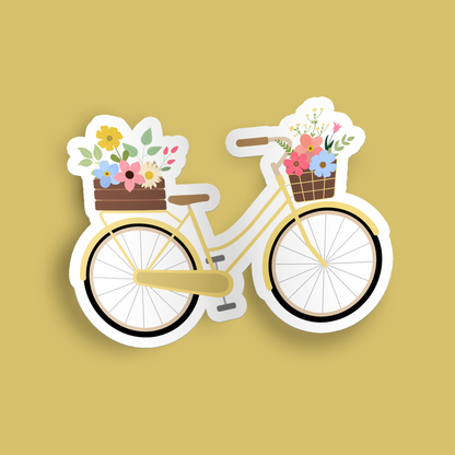 Bike with Two Baskets Sticker