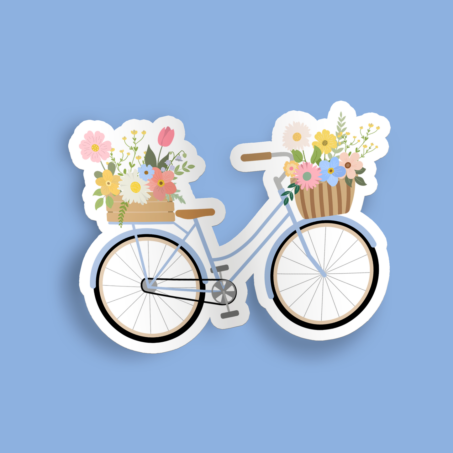 Bike with Two Baskets Sticker