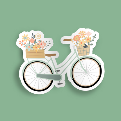 Bike with Two Baskets Sticker