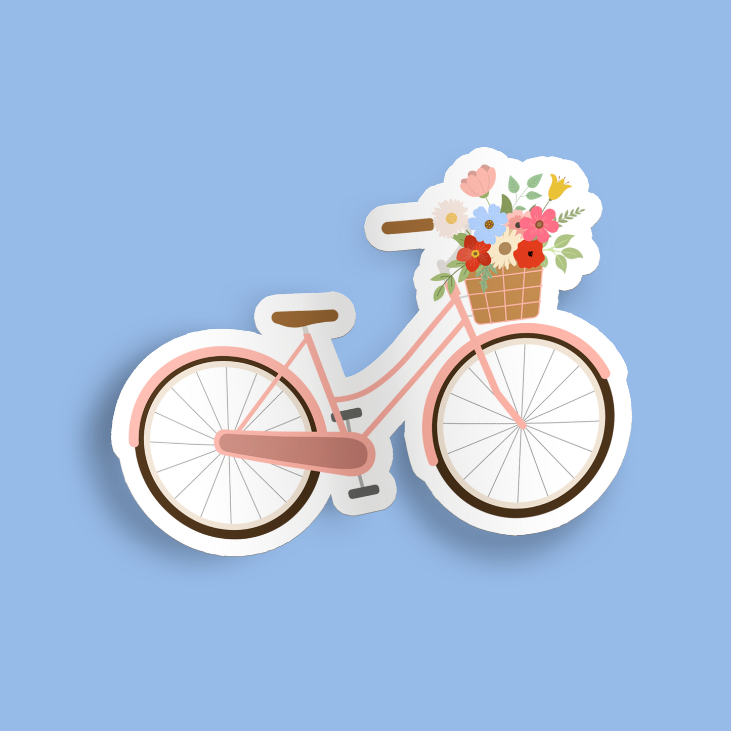 Bike with Flower Basket Sticker