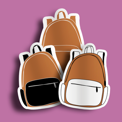 Backpack Sticker- Brown