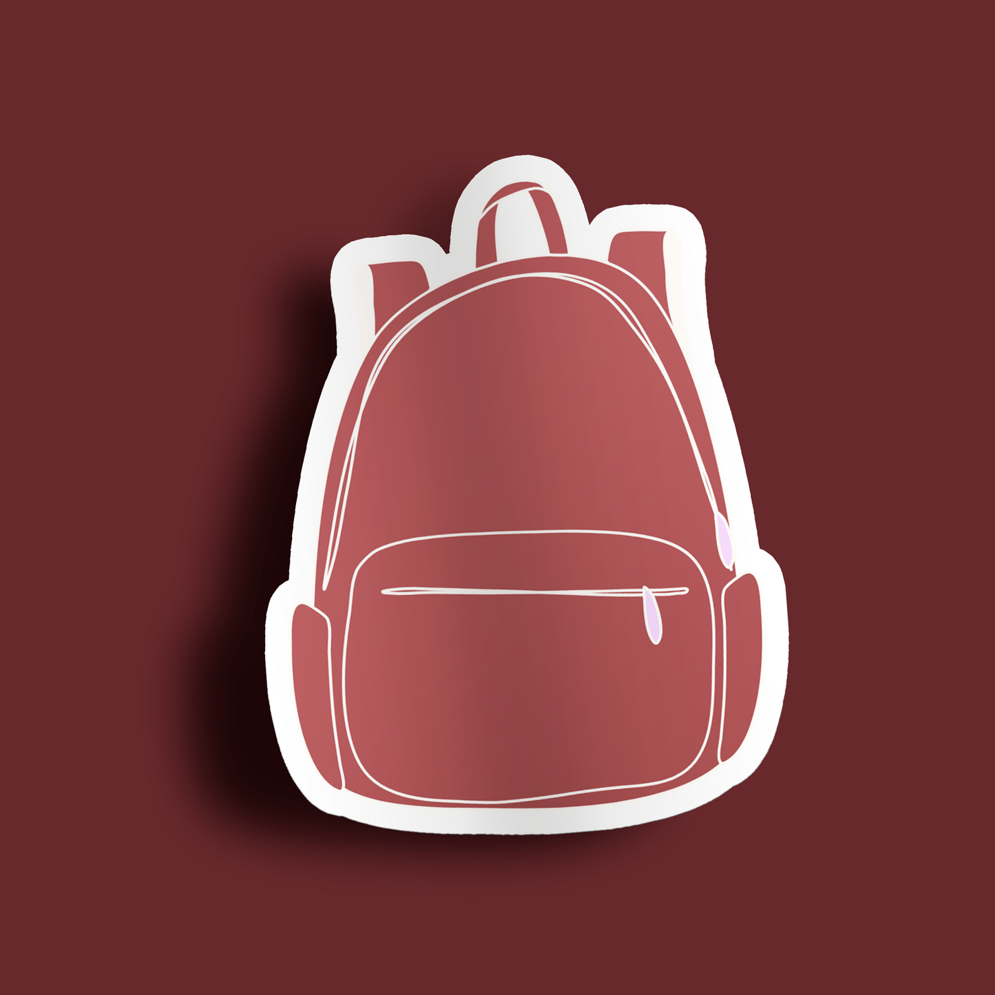 Backpack Sticker- Burgundy