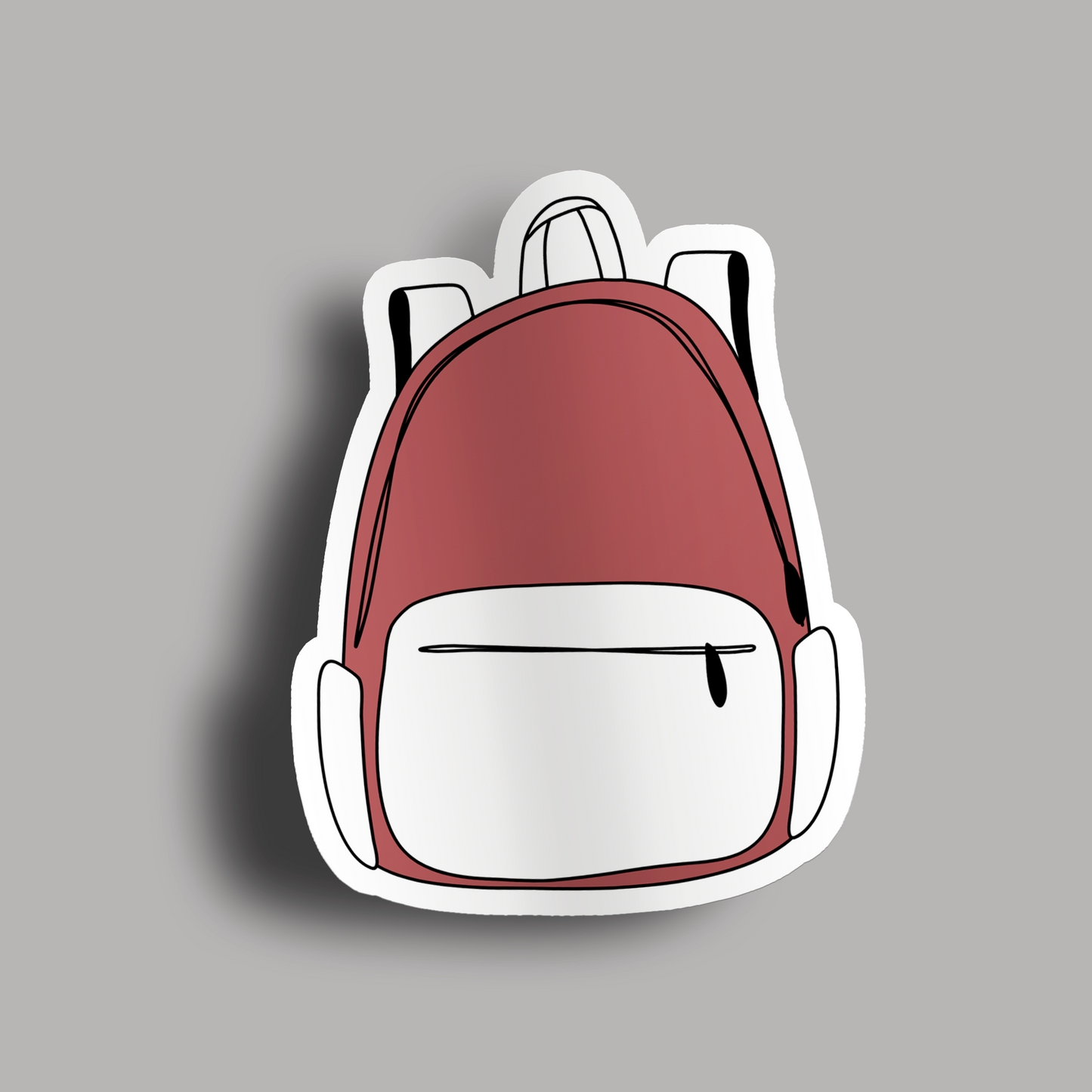 Backpack Sticker- Burgundy