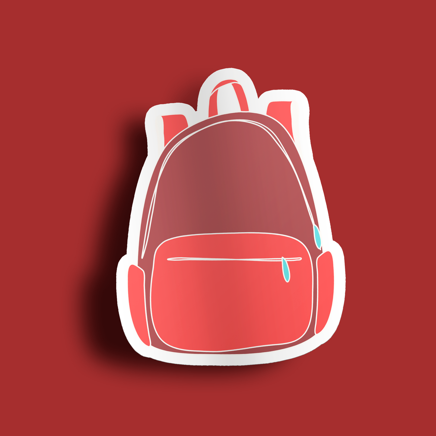 Backpack Sticker- Burgundy