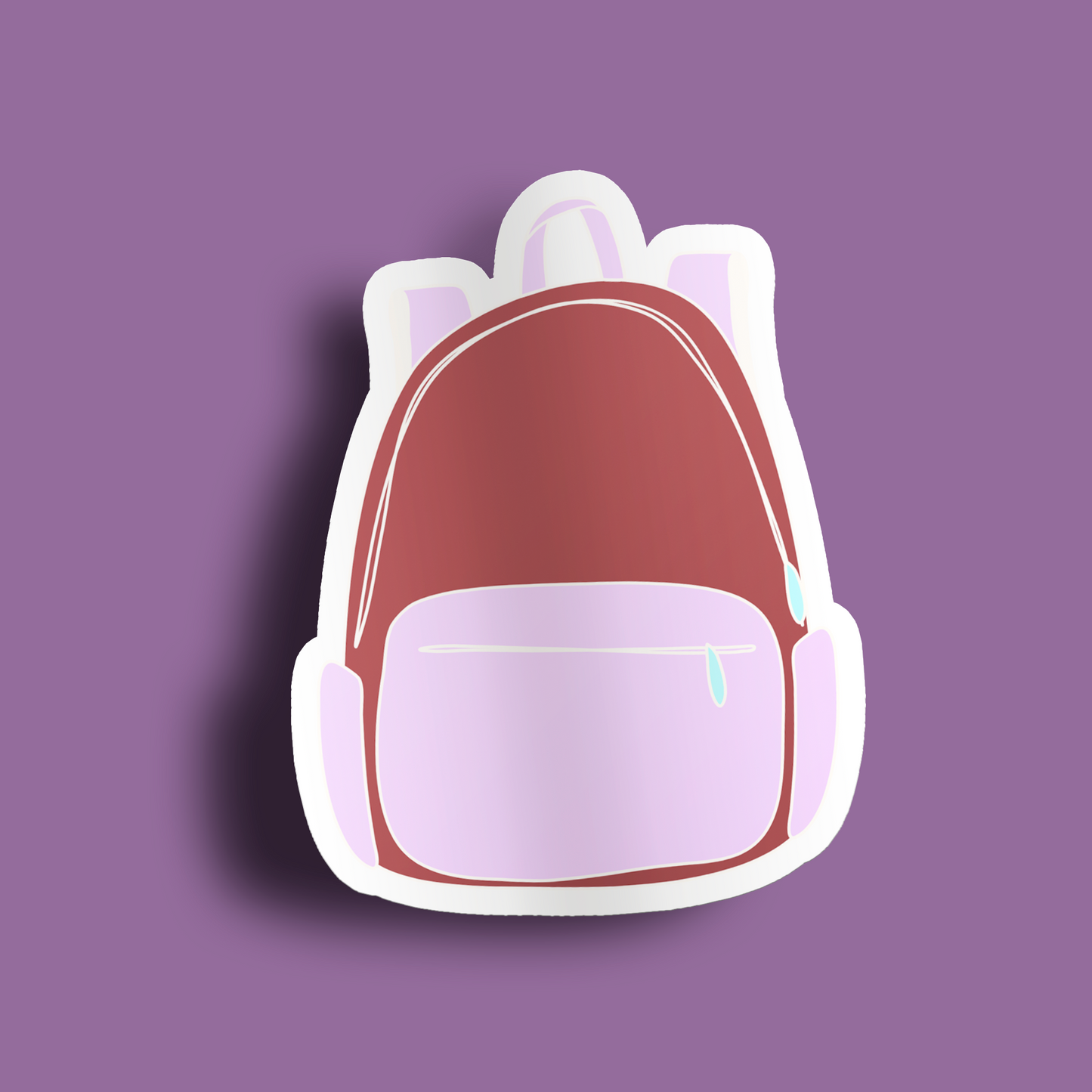 Backpack Sticker- Burgundy