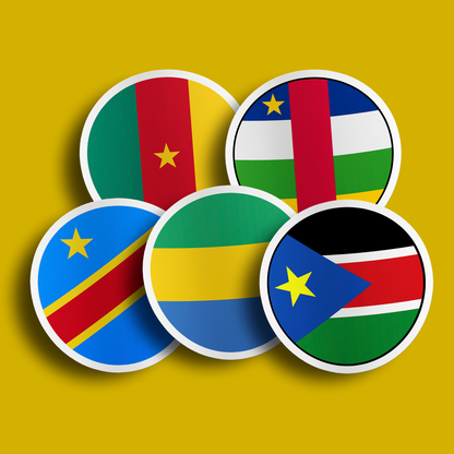 World Flag Stickers - Central Africa