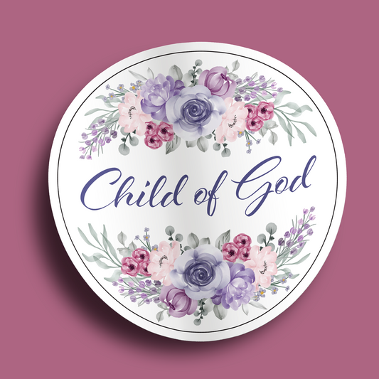 Child of God Floral Sticker