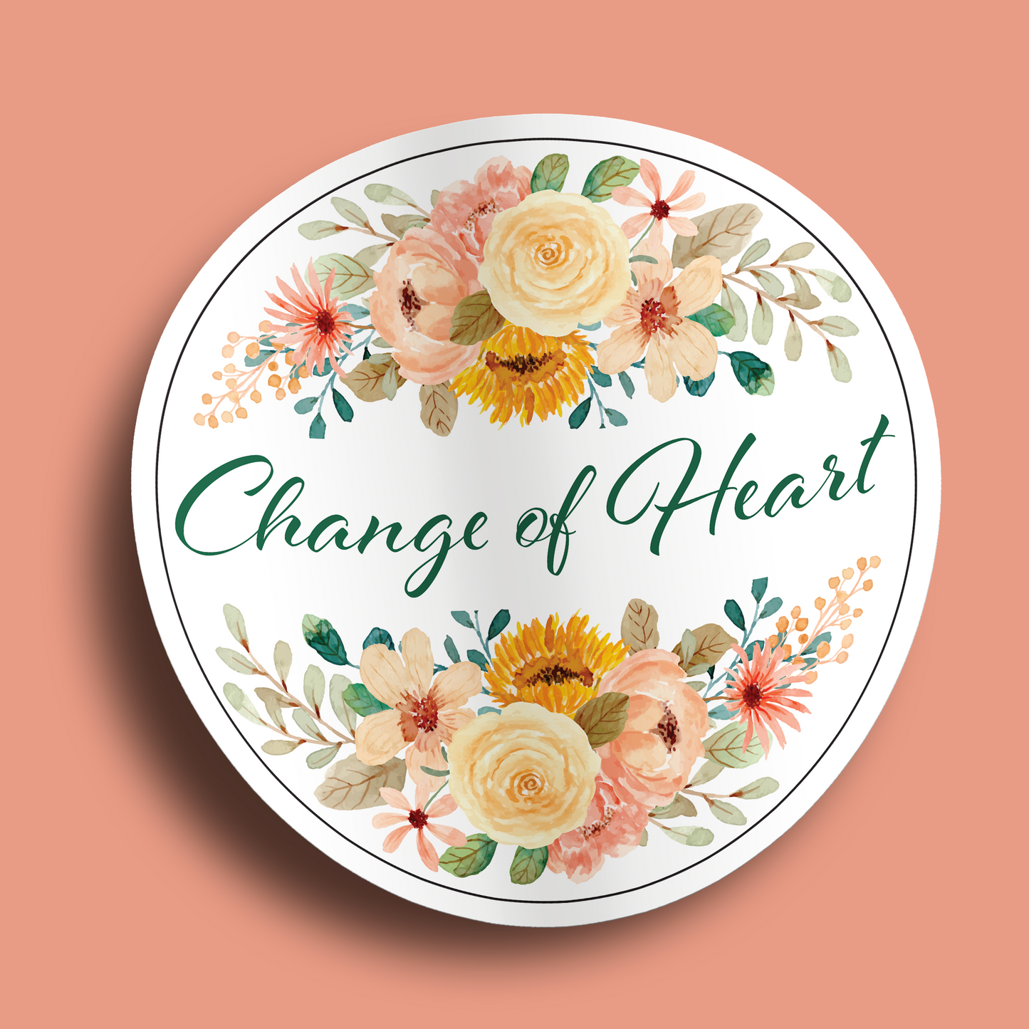 Change of Heart Floral Sticker