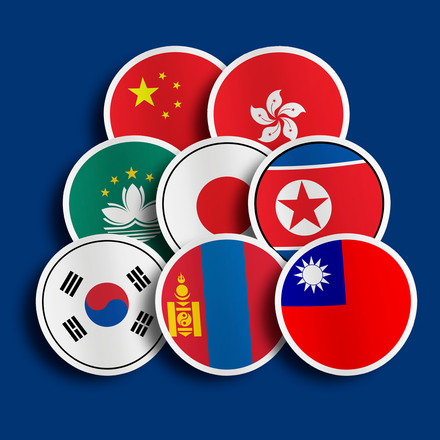 World Flag Stickers - East Asia