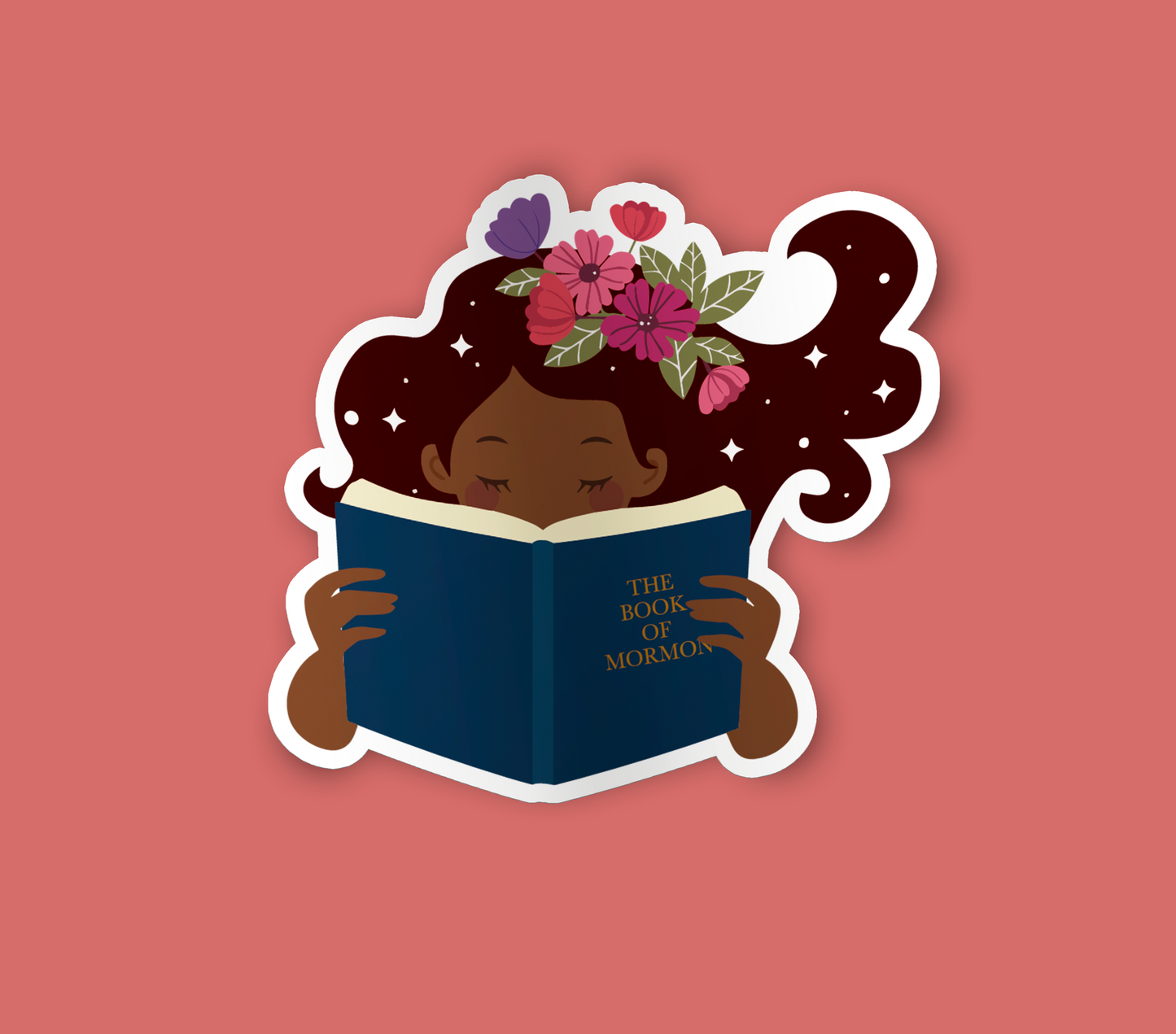 Girl Holding Book of Mormon- Multi-Ethnic Sticker