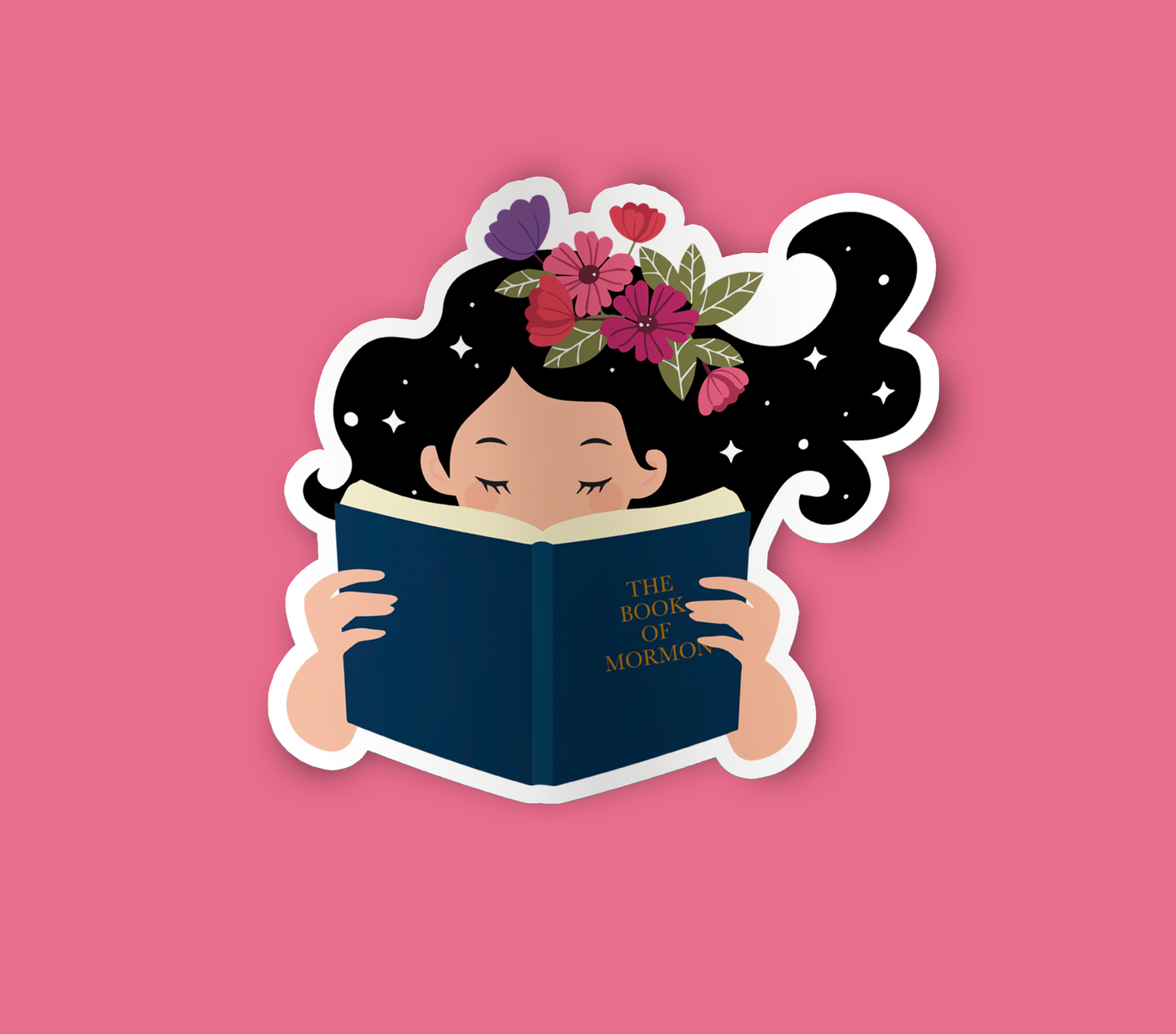 Girl Holding Book of Mormon- Multi-Ethnic Sticker