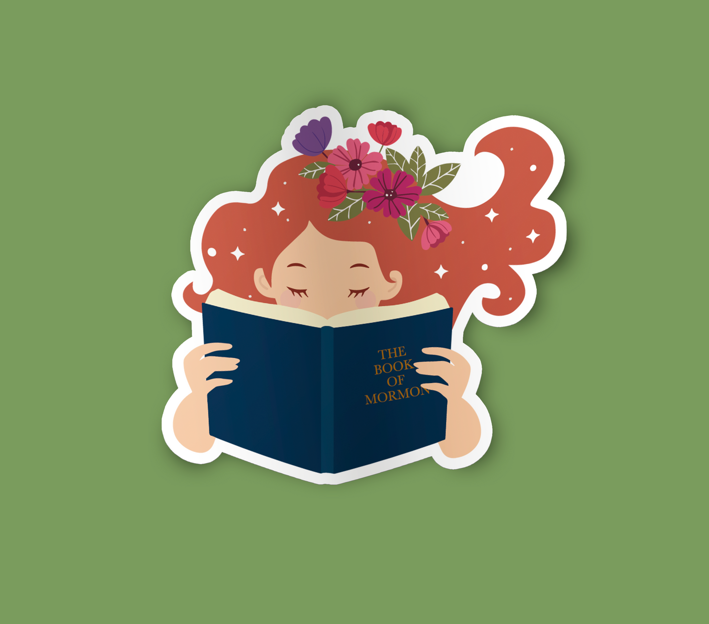 Girl Holding Book of Mormon- Multi-Ethnic Sticker