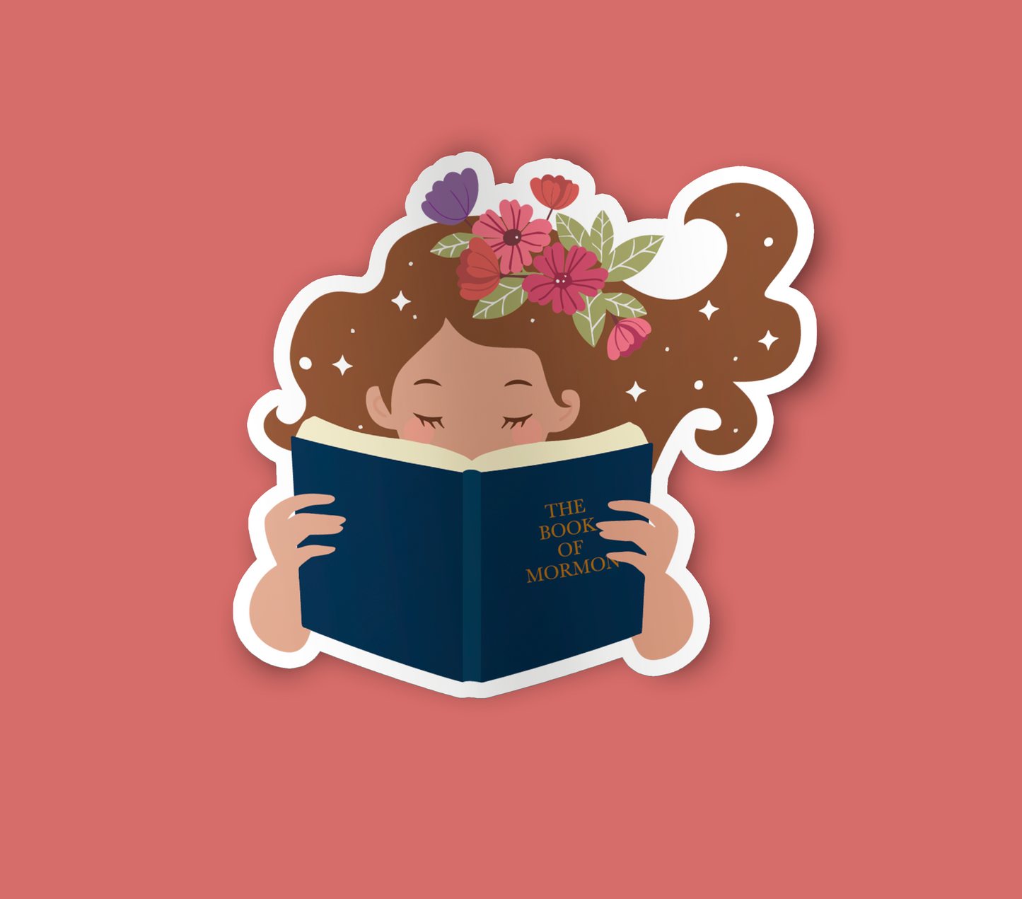 Girl Holding Book of Mormon- Multi-Ethnic Sticker