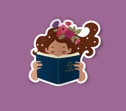 Girl Holding Book of Mormon- Multi-Ethnic Sticker