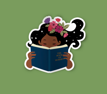 Girl Holding Book of Mormon- Multi-Ethnic Sticker