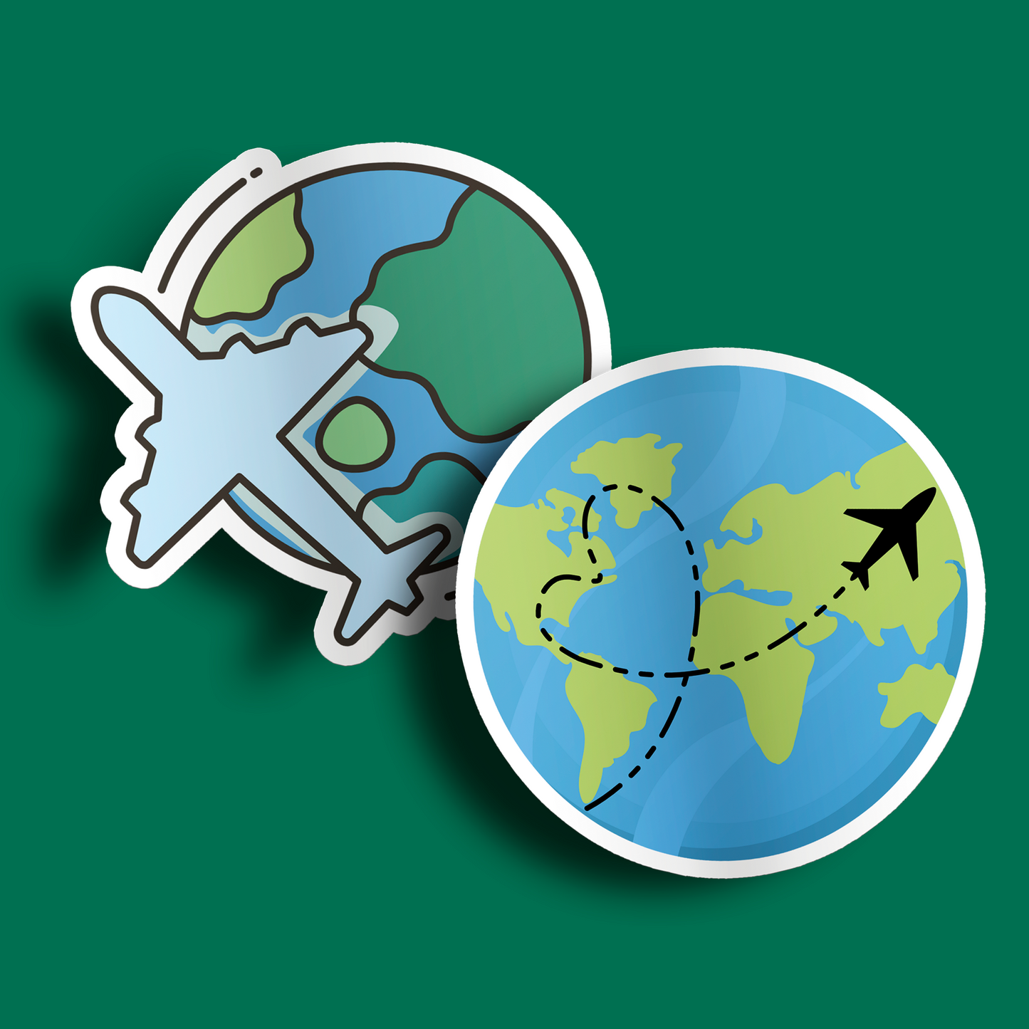 Globe with Airplane Stickers