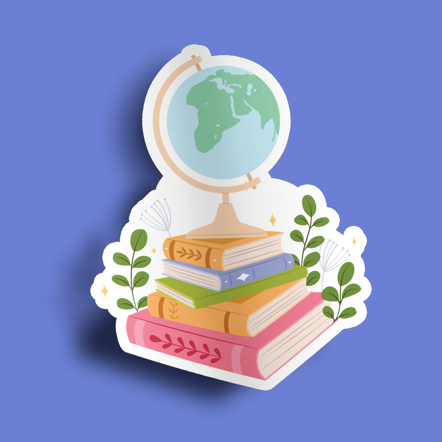 Globe on Books Sticker