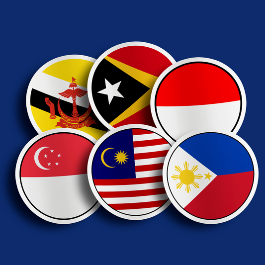 World Flag Stickers - Maritime Southeast Asia