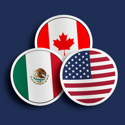 World Flag Stickers - North America - Mainland