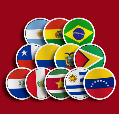 World Flag Stickers - South America