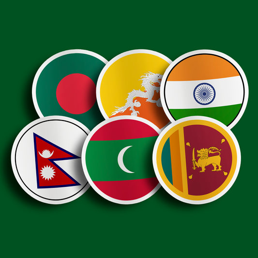 World Flag Stickers - South Asia