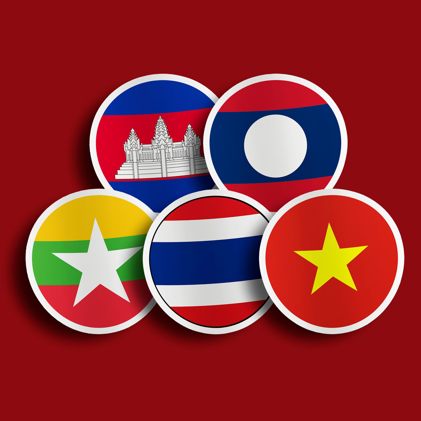 World Flag Stickers - Southeast Asia