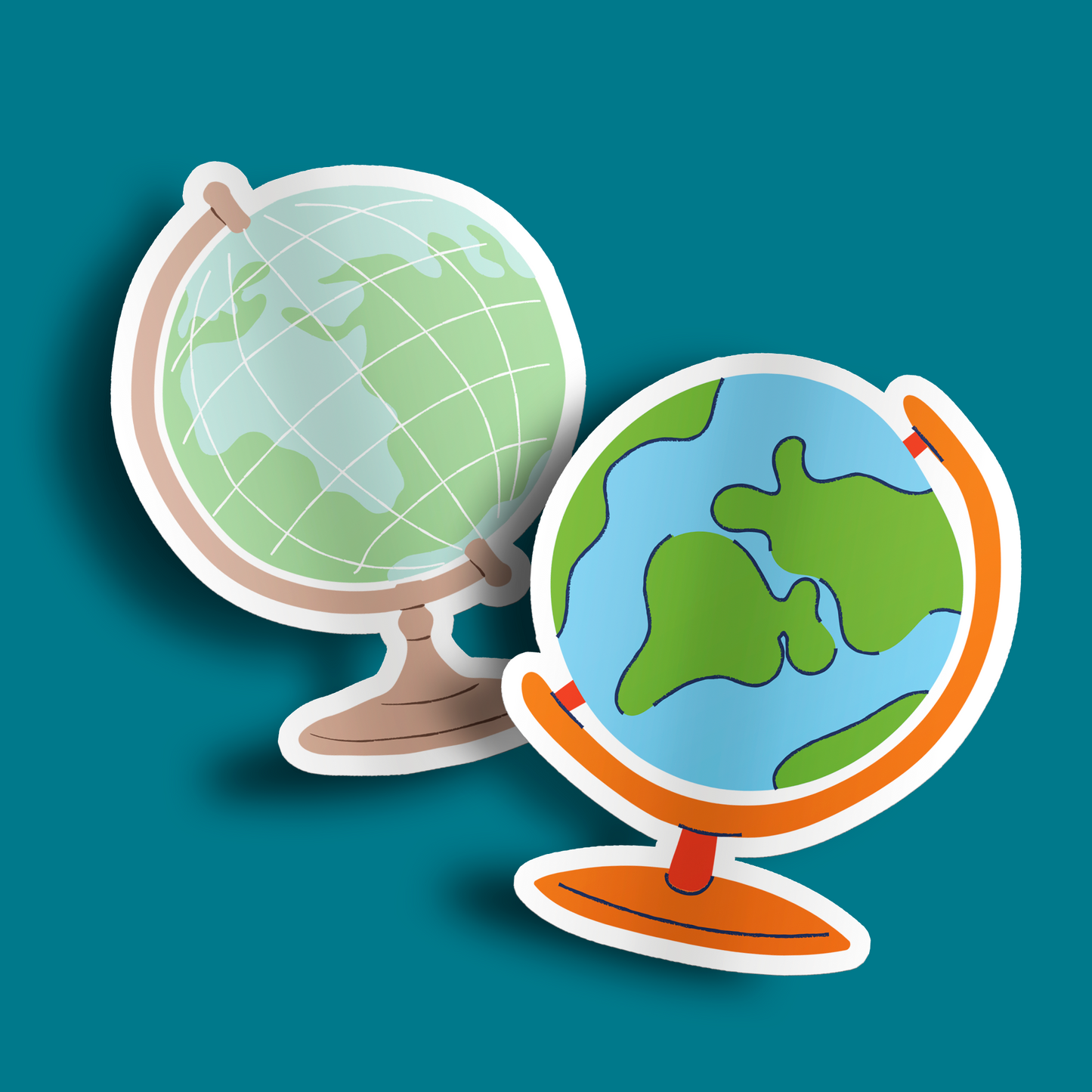 Standing Globe Stickers