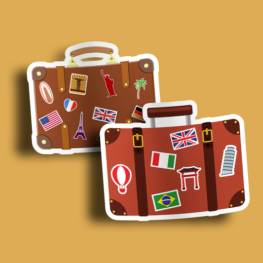 Luggage with Stickers Sticker