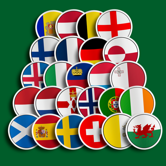 World Flag Stickers - Western Europe